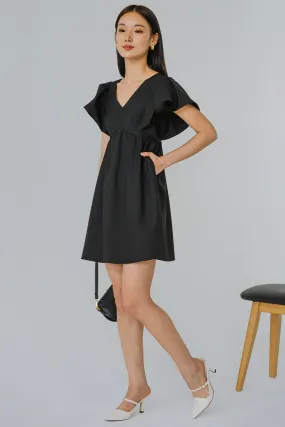 Above The Clouds Romper Dress (Black)