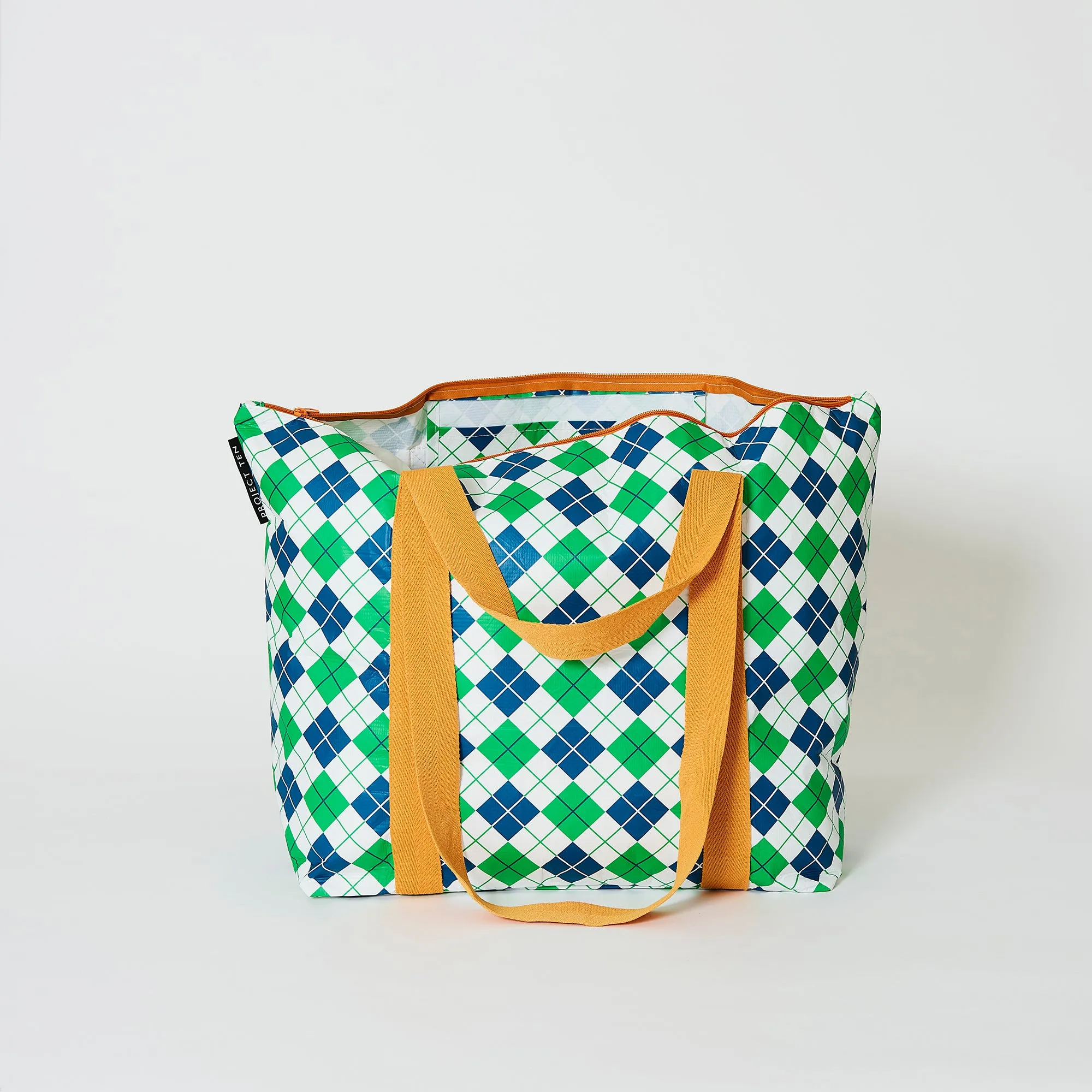 Argyle Zip Medium Tote