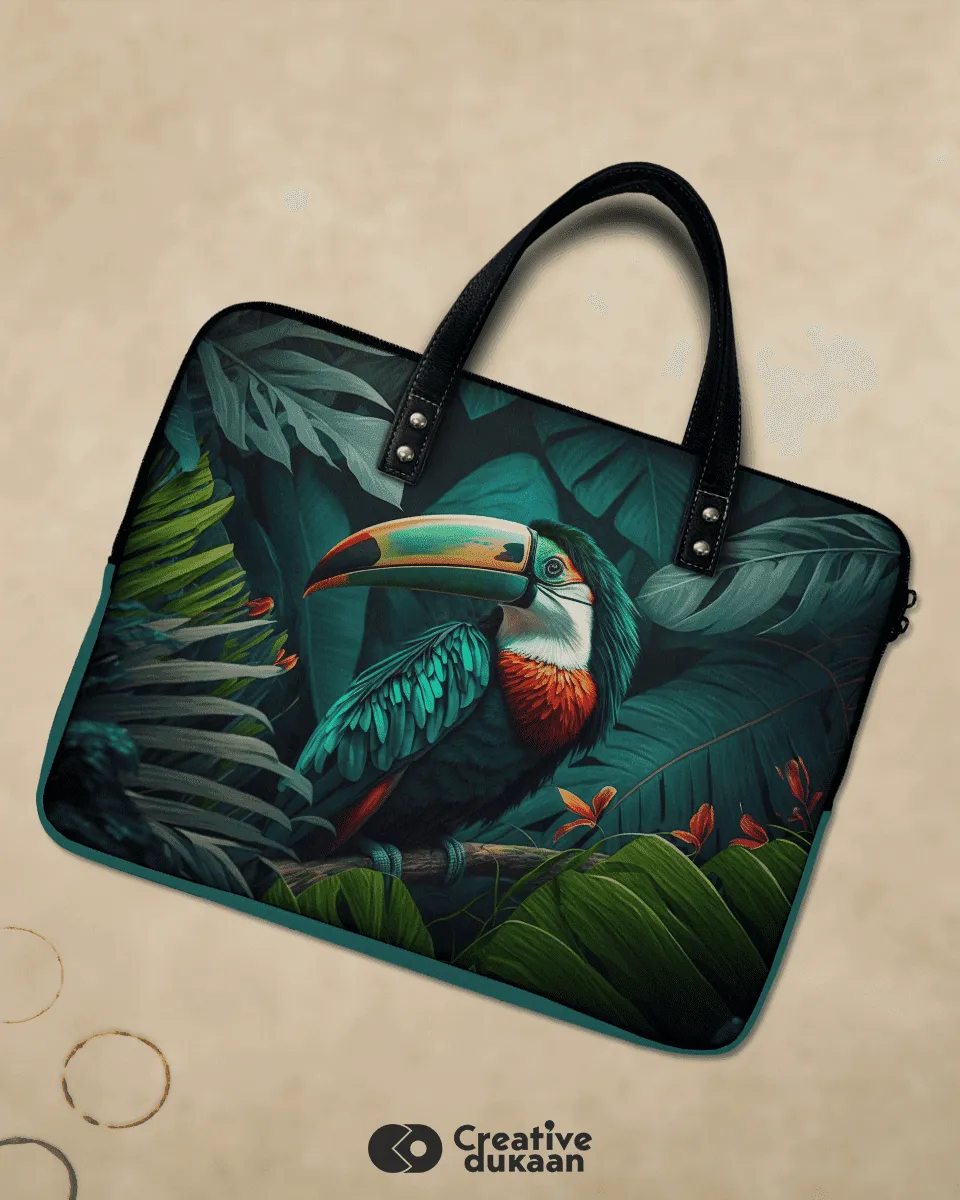 Beautiful Green Hornbill Laptop Sleeves