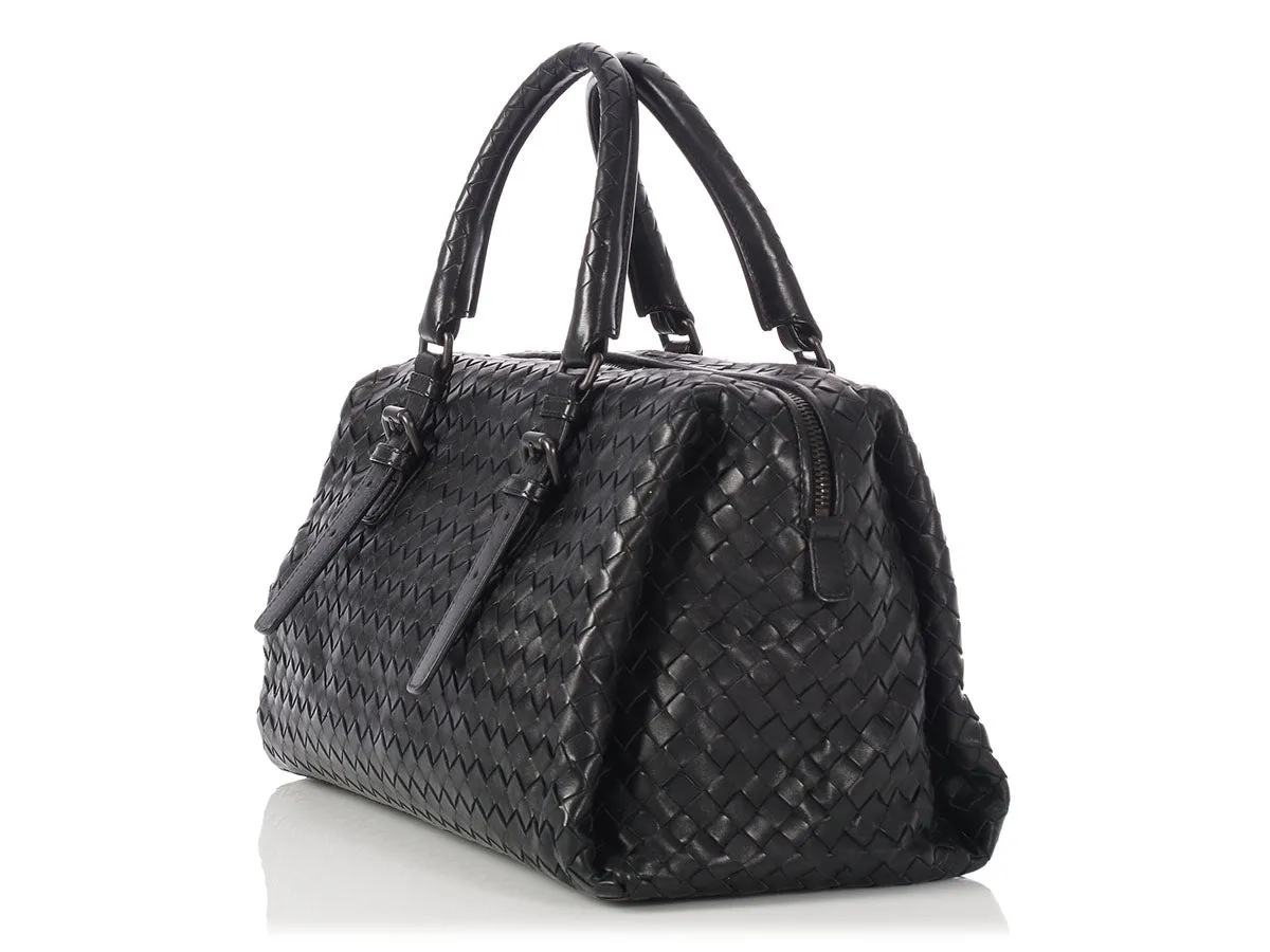 Bottega Veneta Black Woven Leather Satchel