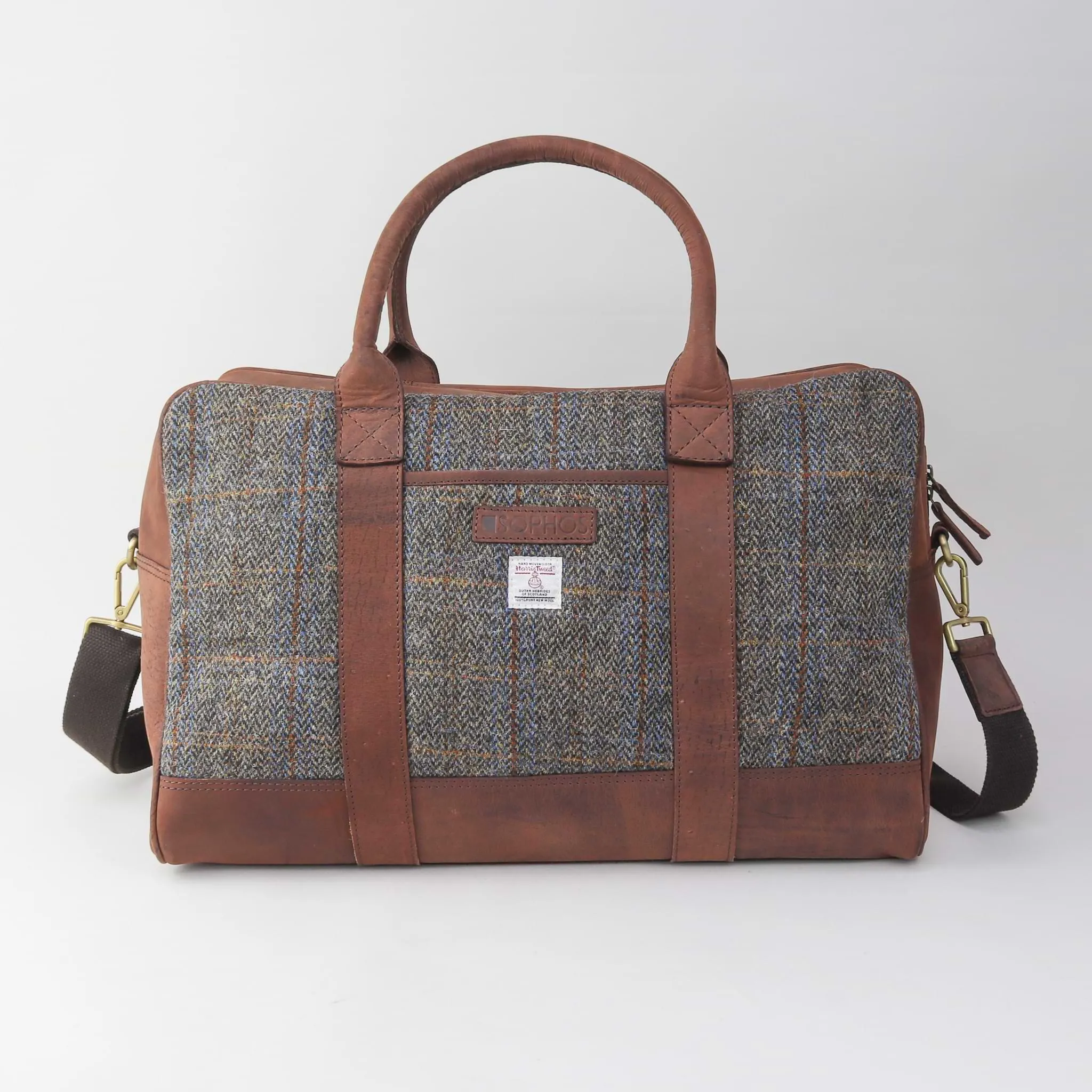 Brown Harris Tweed Holdall - Refined Overnight Bag