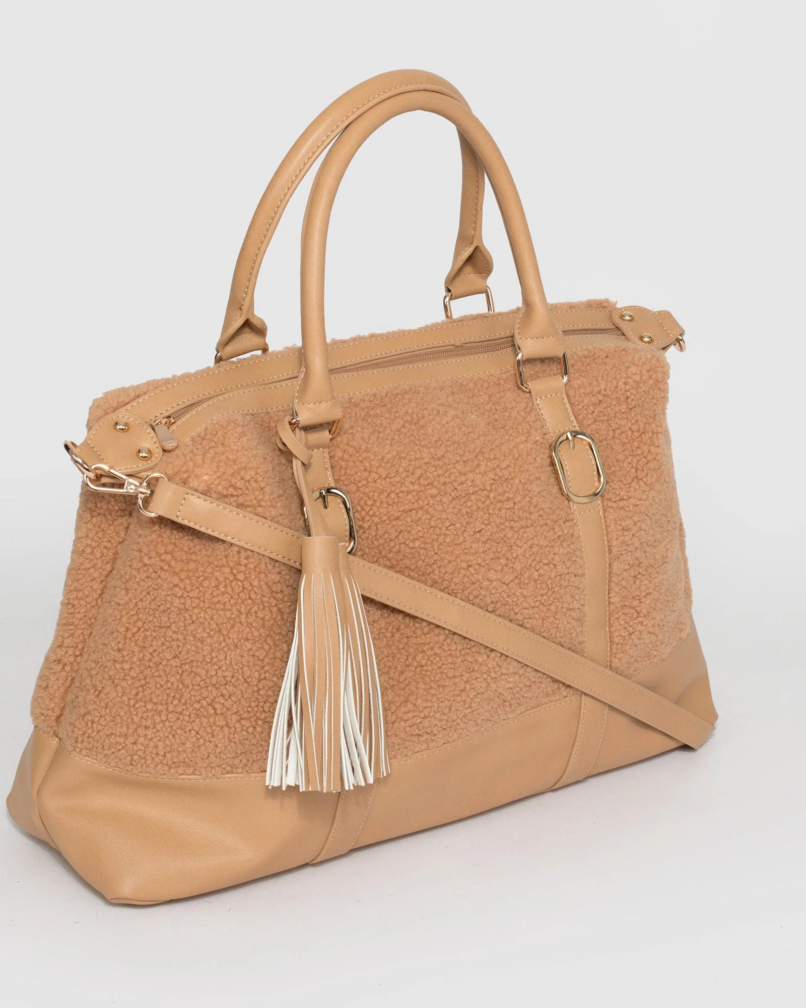 Caramel Jojo Tassel Overnight Bag