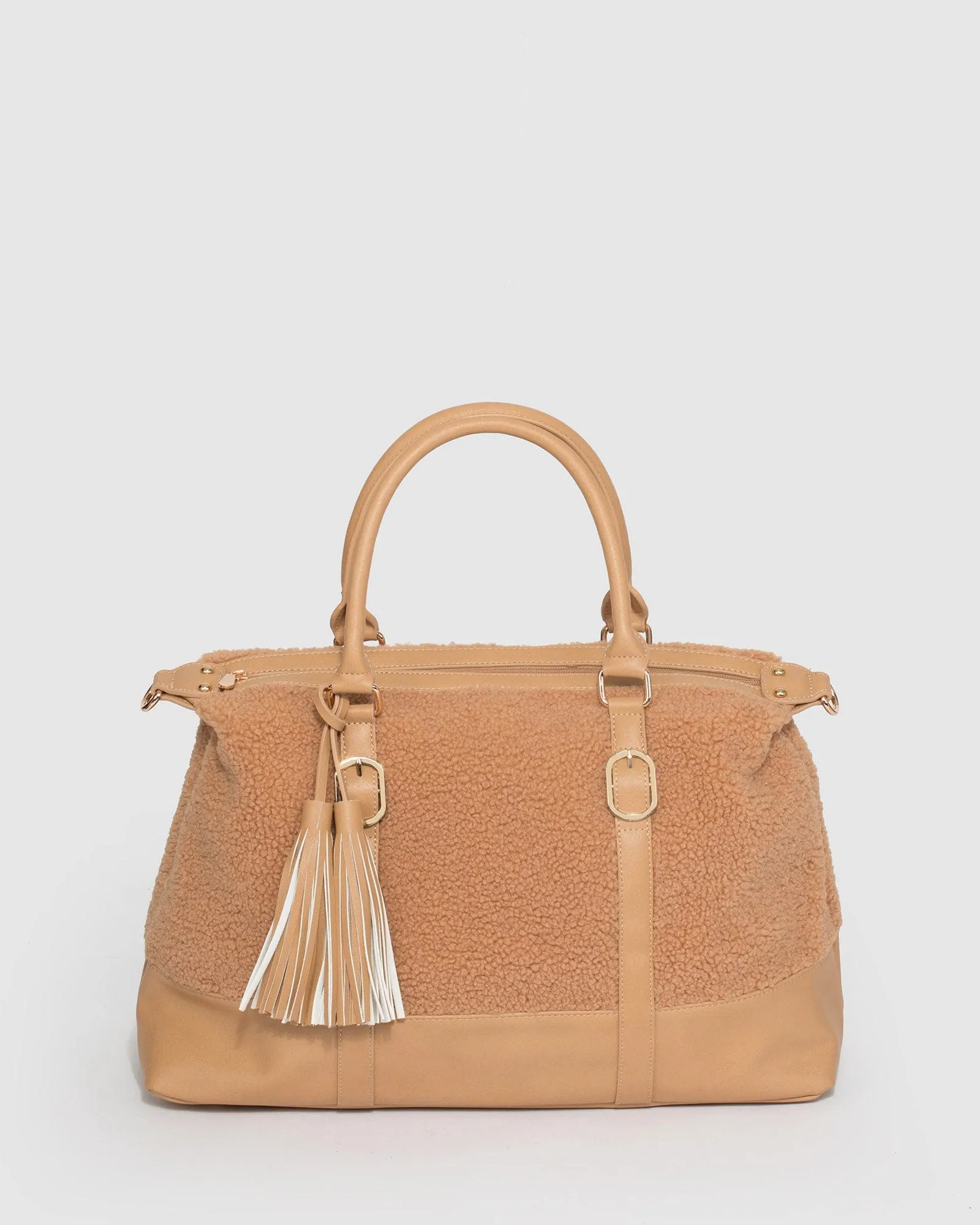 Caramel Jojo Tassel Overnight Bag