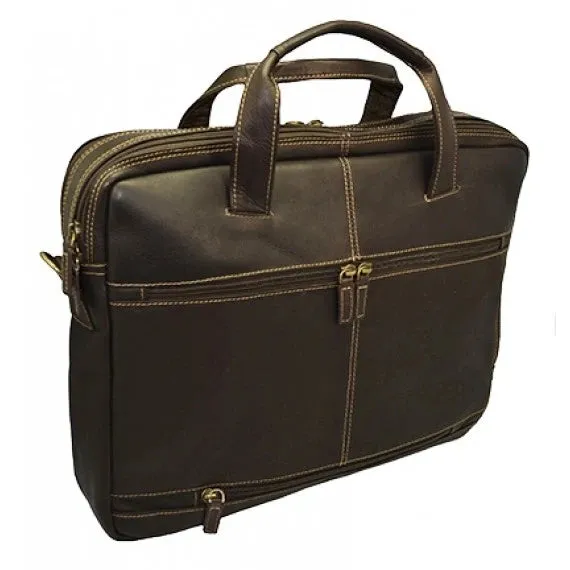 DayTrekr Leather 2-Section Laptop Brief