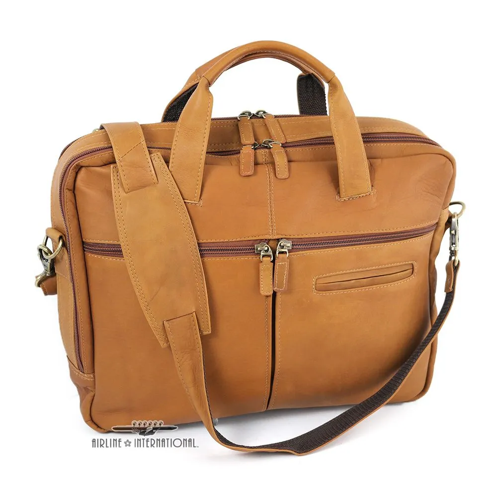 DayTrekr Leather 2-Section Laptop Brief