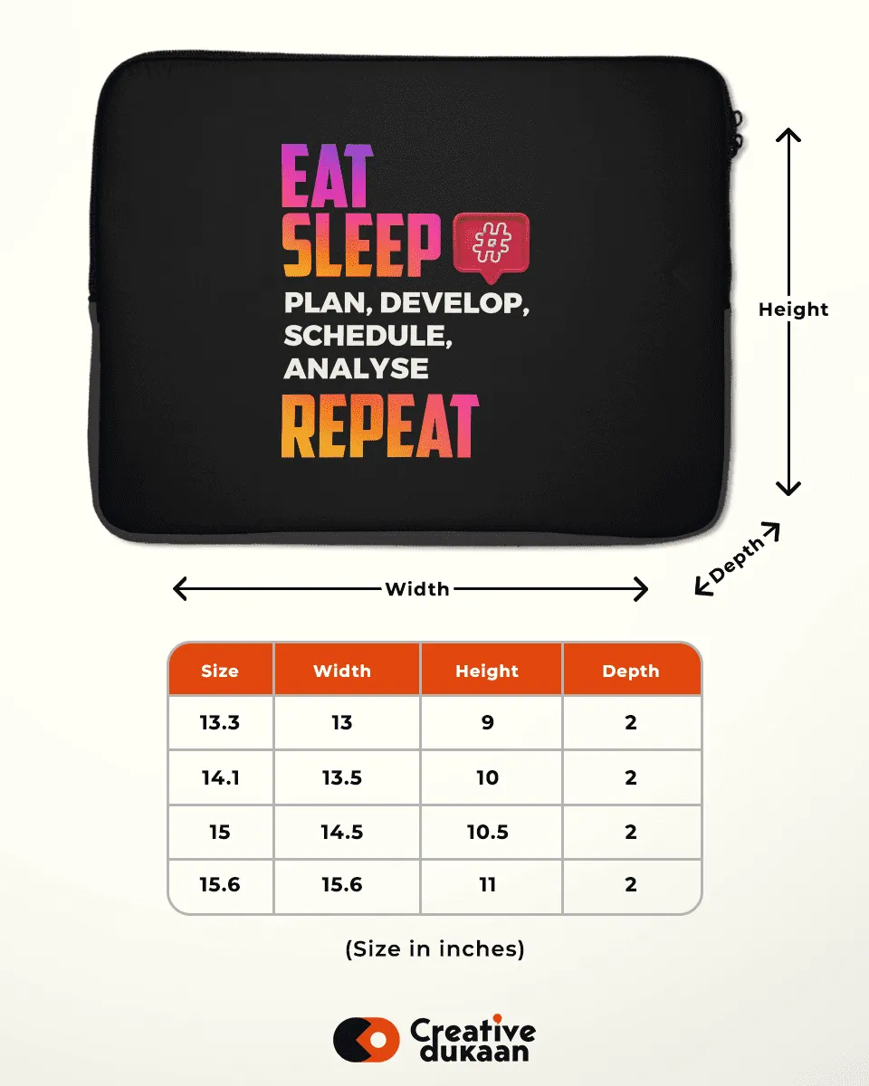 Eat, Sleep, Repeat Laptop Sleeves