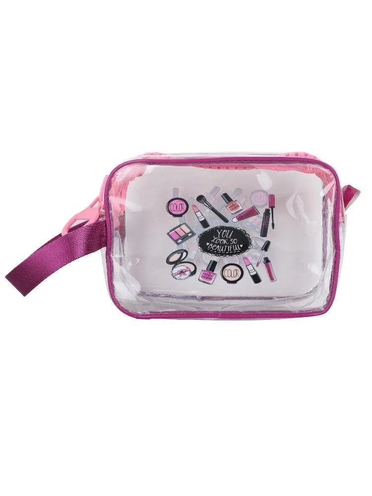 FabSeasons Purple Transparent Handy Toiletry, Travel, Makeup Pouch