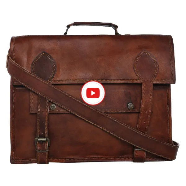 Handmade Leather Satchel 15"