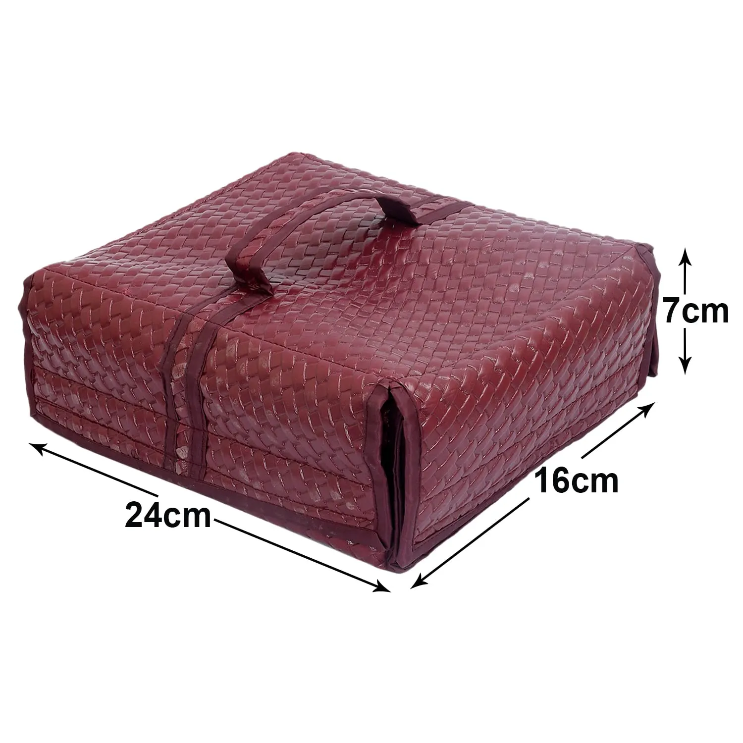 Heart Home Soft Leather Jewellery Organizer For Small Jewellery With 18 Pouches (Maroon) 54HH4076.