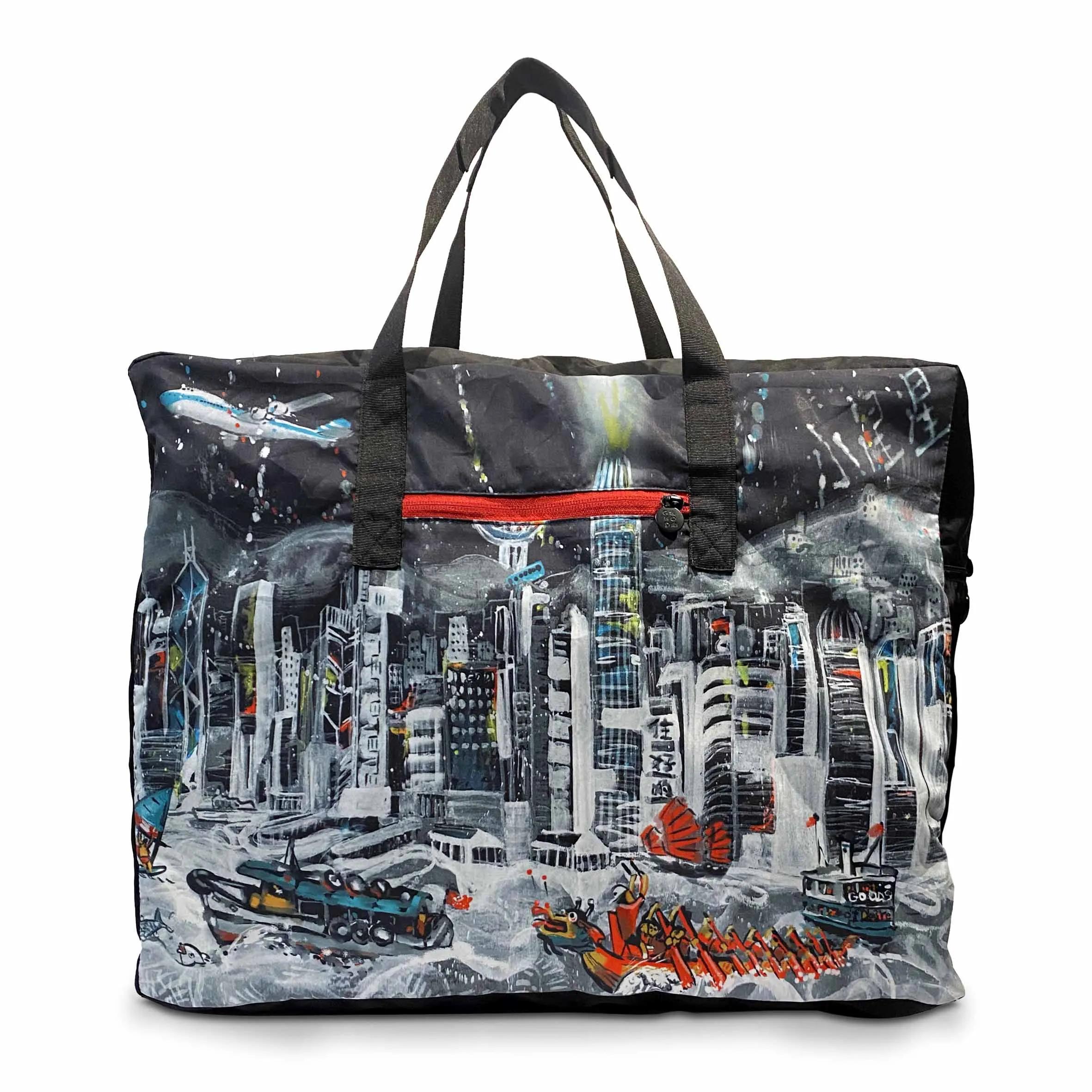 HK Festive Skyline Foldable Travel Duffel