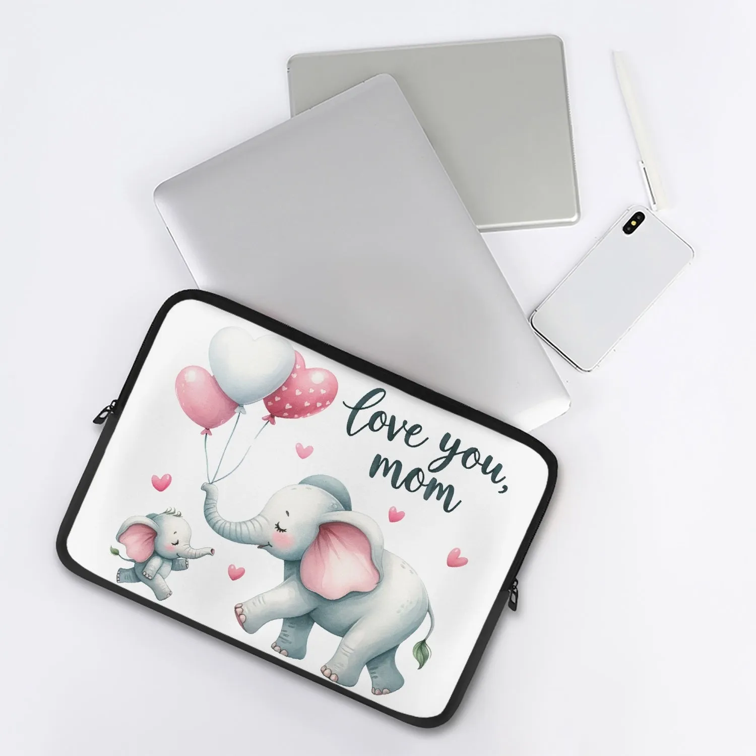 Laptop Sleeve - without handles - Elephant, Love you Mom