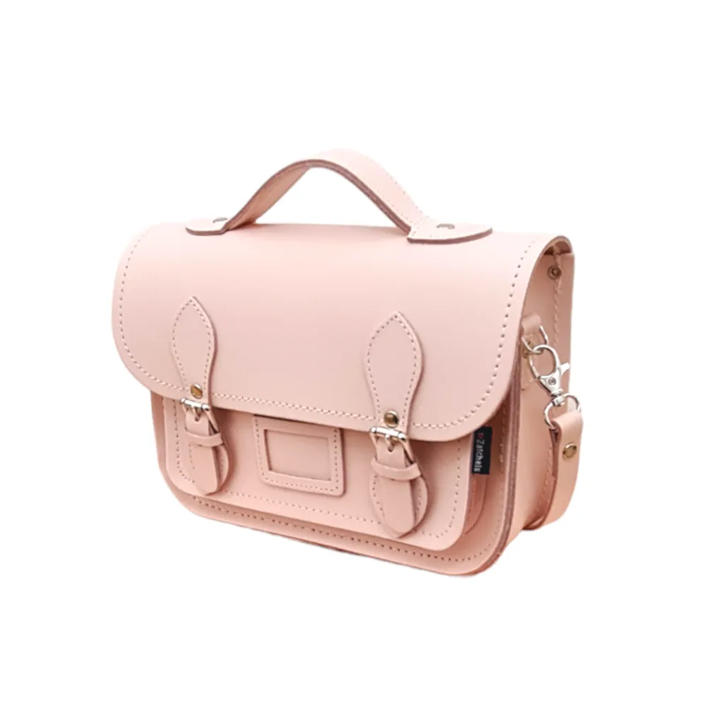 Leather Midi Satchel - Cherry Blossom