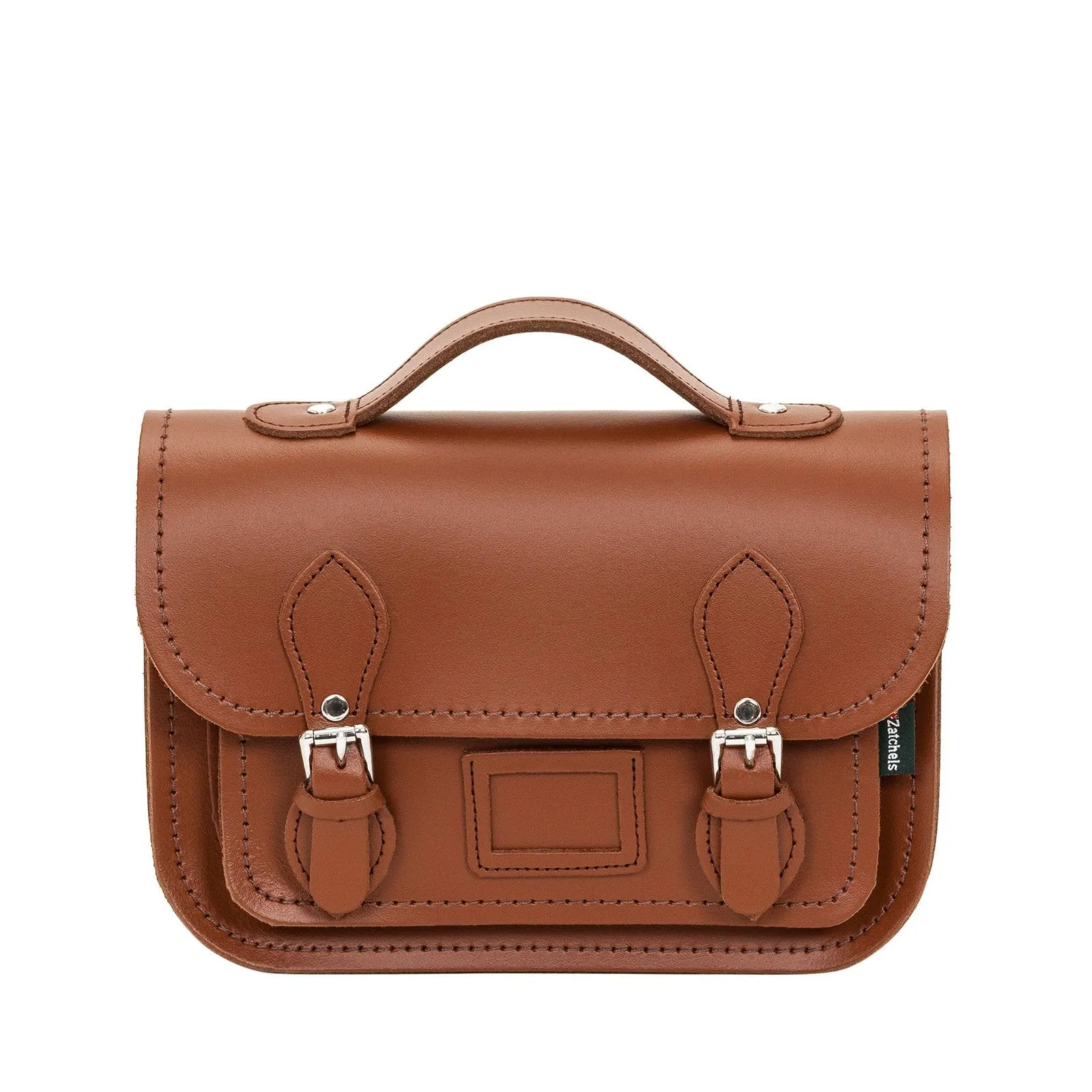 Leather Midi Satchel - Chestnut