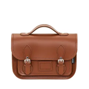 Leather Midi Satchel - Chestnut