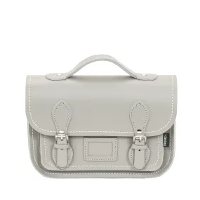 Leather Midi Satchel - Ghost Grey