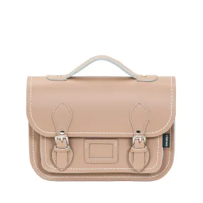 Leather Midi Satchel - Iced Coffee