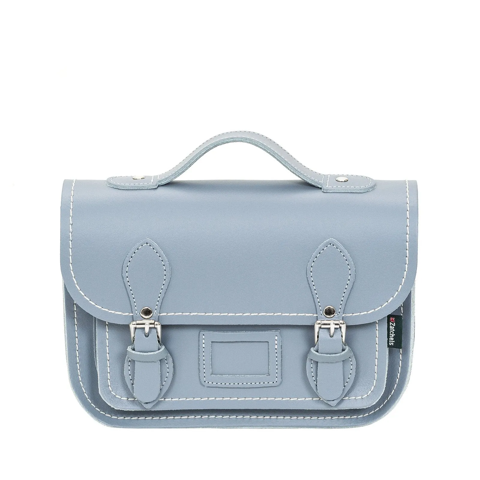 Leather Midi Satchel - Lilac Grey