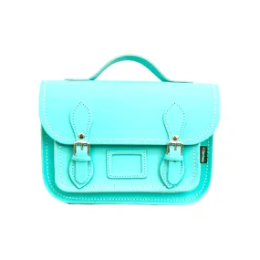 Leather Midi Satchel - Limpet - Shell Blue