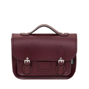 Leather Midi Satchel - Marsala Red