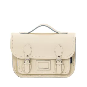 Leather Midi Satchel - Pastel Cream