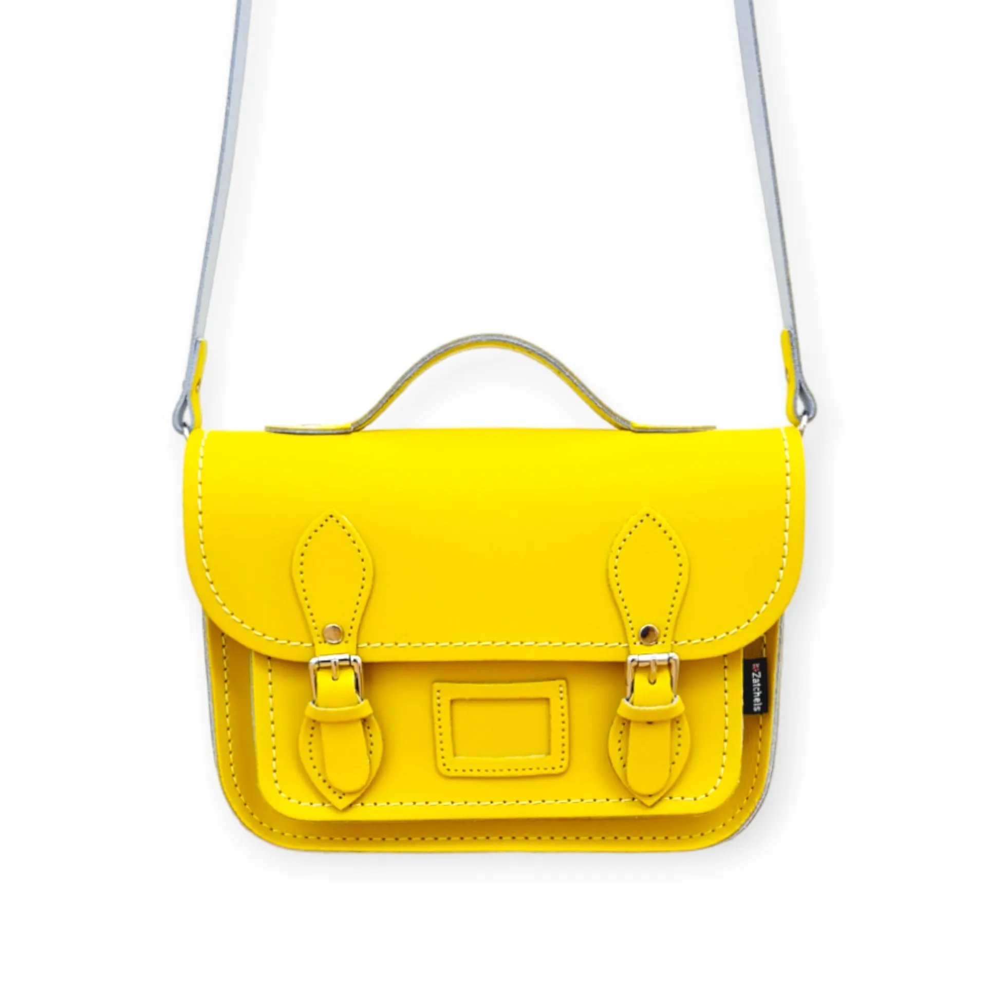 Leather Midi Satchel - Pastel Daffodil Yellow