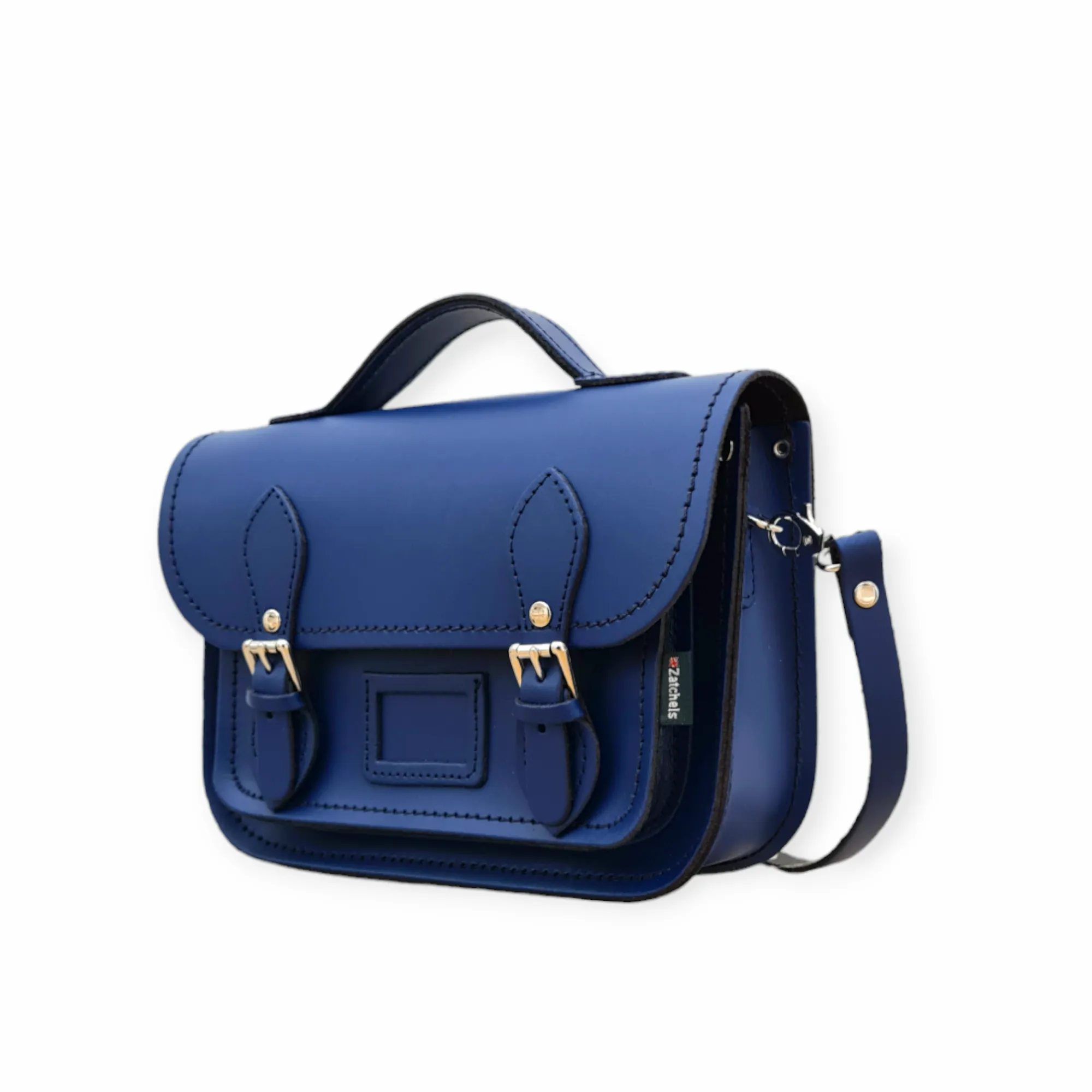 Leather Midi Satchel - Royal Blue