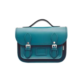 Leather Midi Satchel - Teal