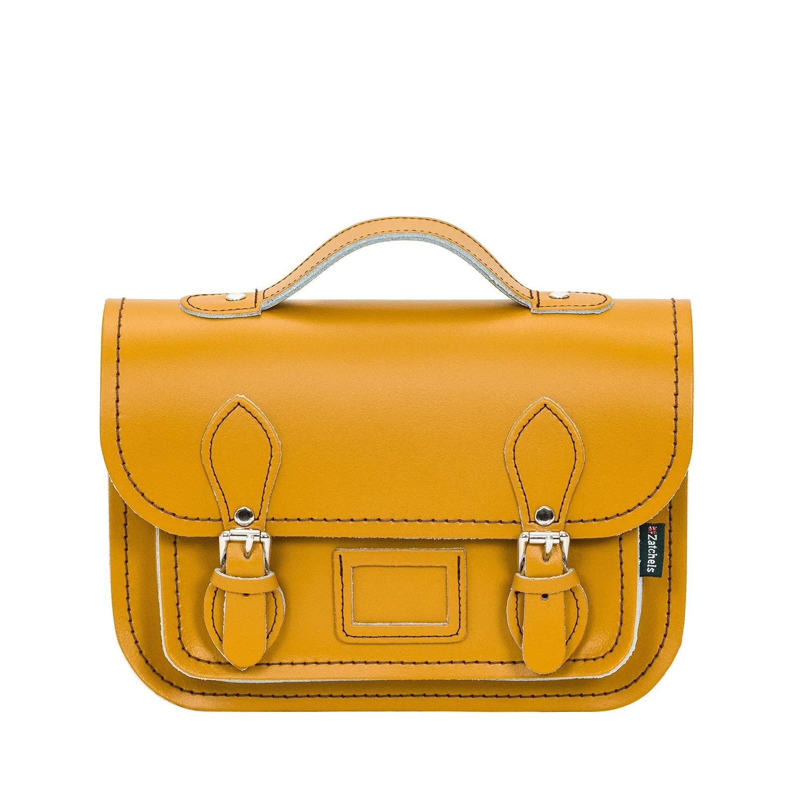 Leather Midi Satchel - Yellow Ochre