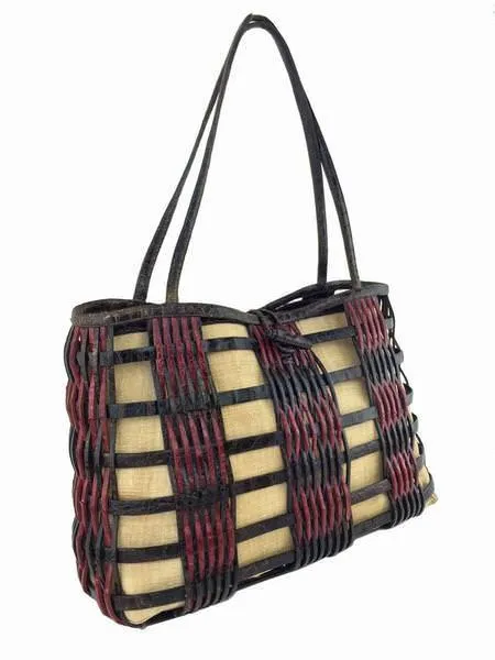 Nancy Gonzalez Woven Crocodile Leather Medium Basket Tote