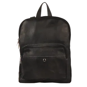 Raw Leather Mini Backpack Black