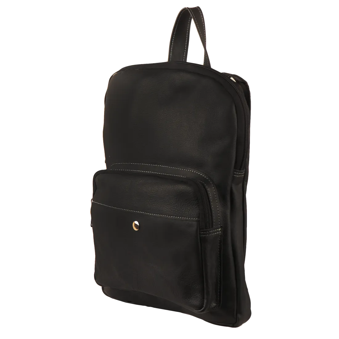 Raw Leather Mini Backpack Black