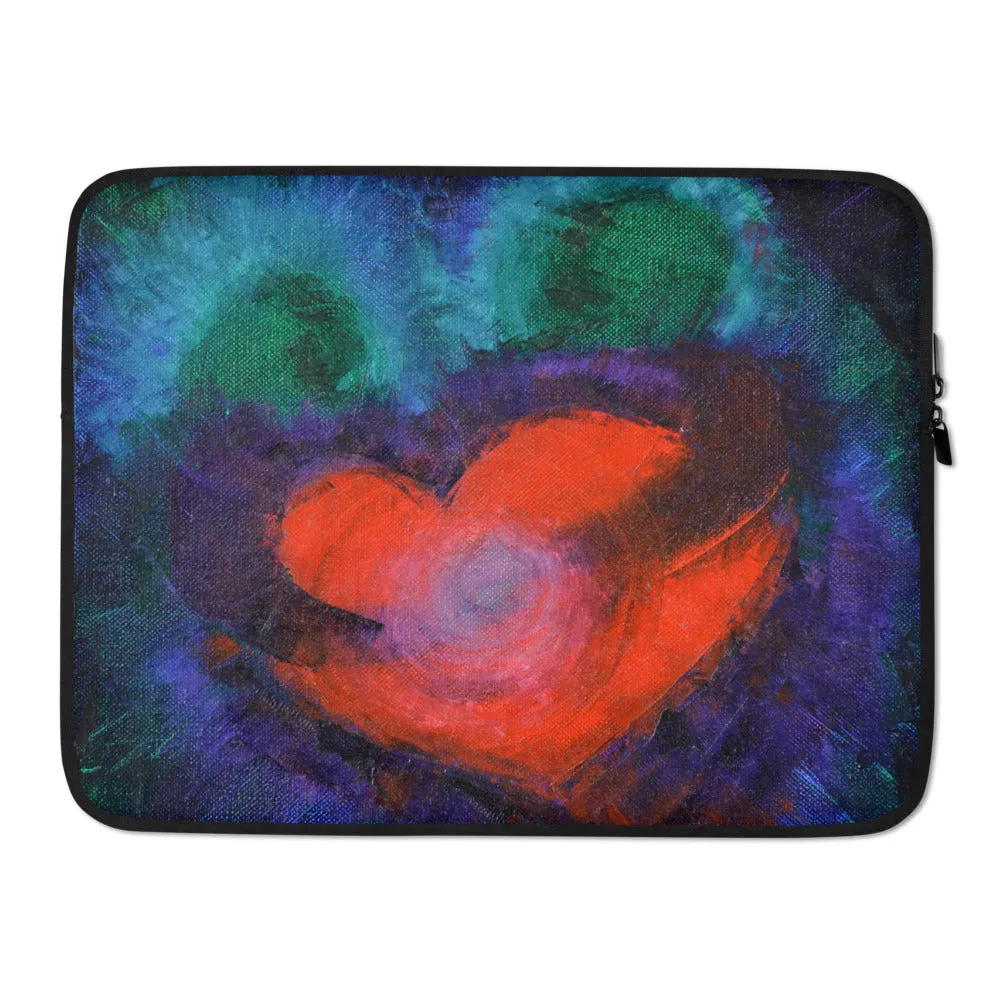 Red Heart Love LAPTOP SLEEVE Cover Artsy Colorful