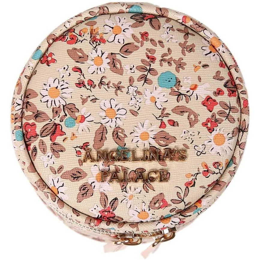 Round Jewelry Case Blossom Tan