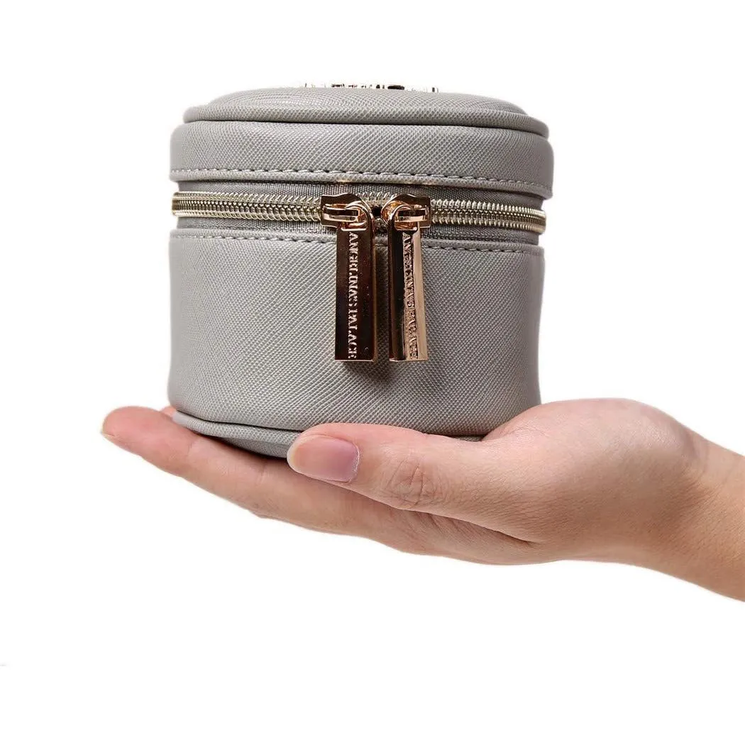 Round Jewelry Case Pearl Grey