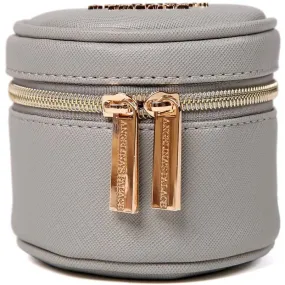 Round Jewelry Case Pearl Grey