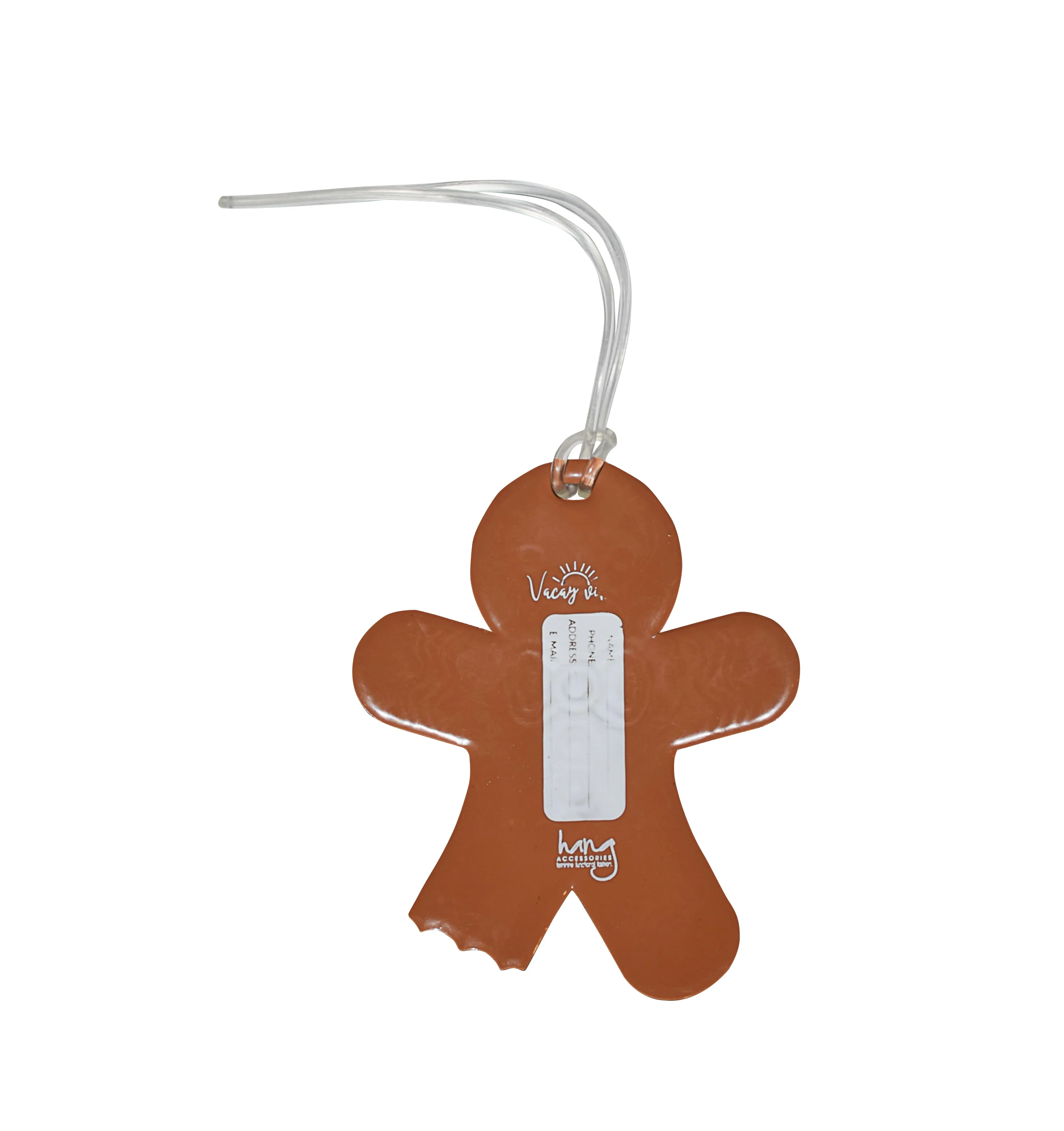 Silicone Holiday Luggage Tag Sad Gingerbread