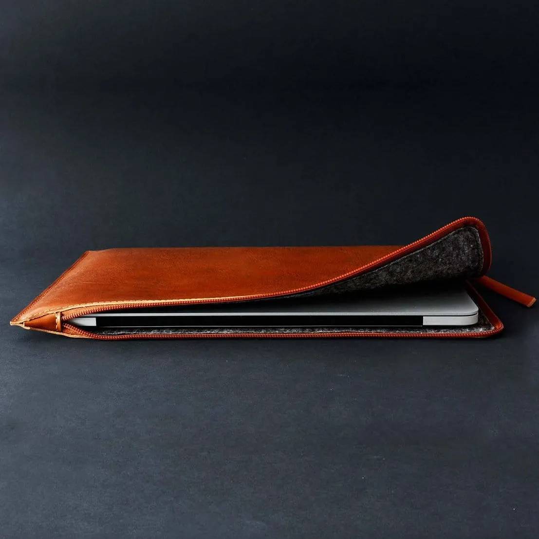 Slim Leather Laptop Sleeve