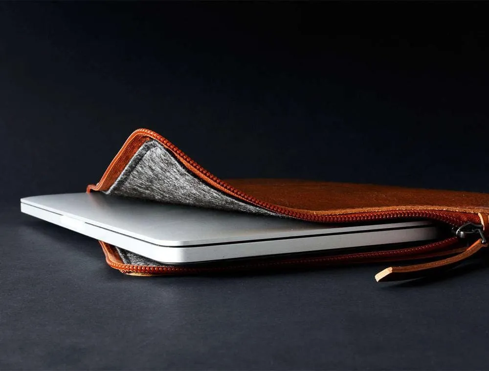 Slim Leather Laptop Sleeve