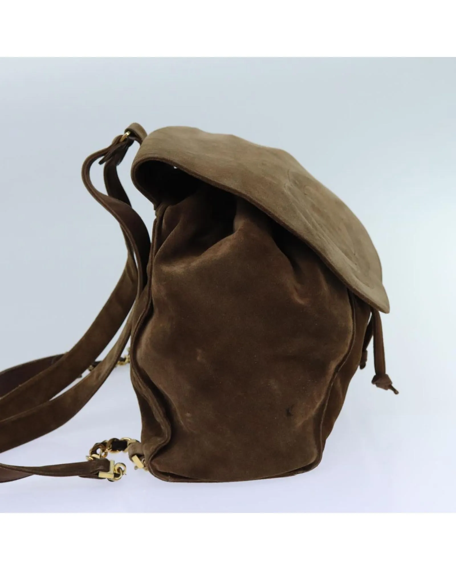 Suede Coco Mark Backpack with Minimalist Design by Italian Craftsmen